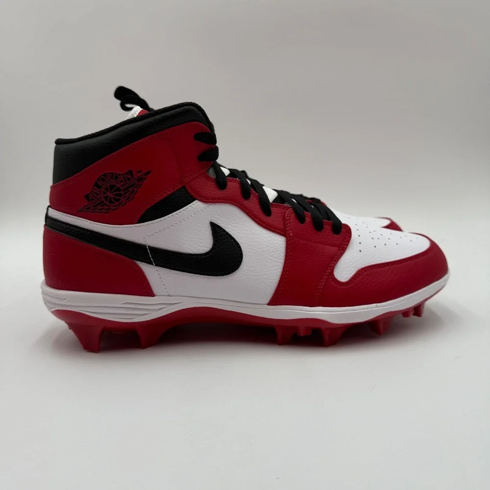 Nike Jordan 1 TD Cleat 2023 Mid Chicago Red White Black FJ6805-106 Men's Size 11